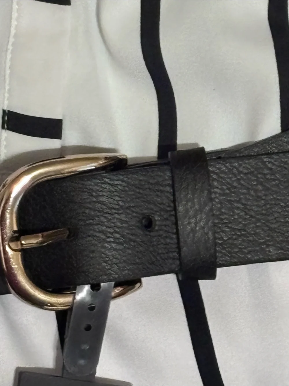 Lane Bryant Black Elastic Belt with Gold‎ Buckle Accordion Stretch Belt READ